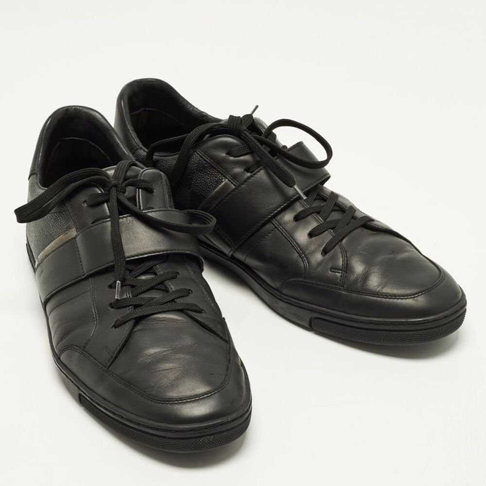 Louis Vuitton Lv Trainer Size 44.5 Black Leather Lace Up Sneakers - Picture 4 of 7
